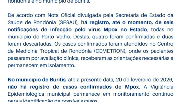 Informativo da Secretaria Municipal de Saúde - MPOX